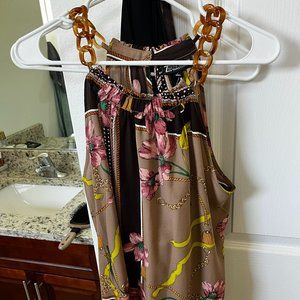 multi pattern blouse